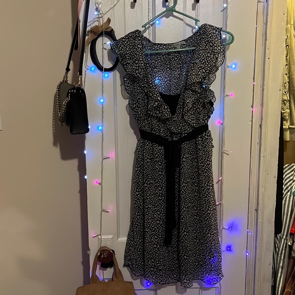 Printed black dress